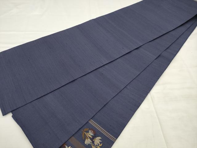 平和屋着物●太鼓柄袋帯　すくい織　草花文　正絹　逸品　AABM4693pf