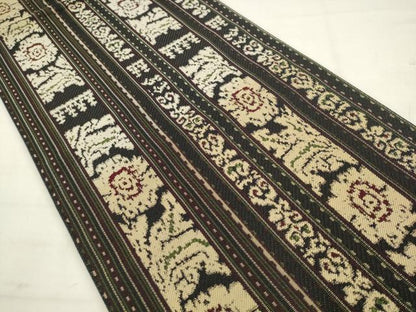 平和屋着物●六通柄袋帯　草花間道　正絹　逸品　AABM4712pf
