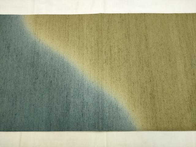 平和屋着物●菅原工房　菅原結作　漢方染紬　両面両方向太鼓柄袋帯　霞文　正絹　逸品　AABM4718pf