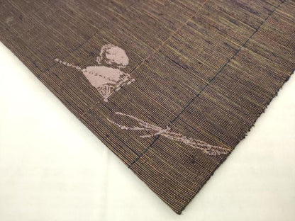 平和屋着物●ファッションデザイナー　HIROKO KOSHINO　コシノヒロコ　全通柄袋帯　紬地　格子　金糸　正絹　逸品　AABM4732pf