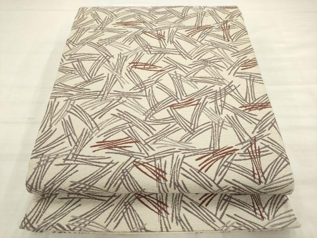 平和屋着物●六通柄袋帯　抽象文様　正絹　逸品　AABM4735pf