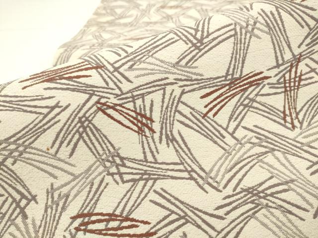 平和屋着物●六通柄袋帯　抽象文様　正絹　逸品　AABM4735pf