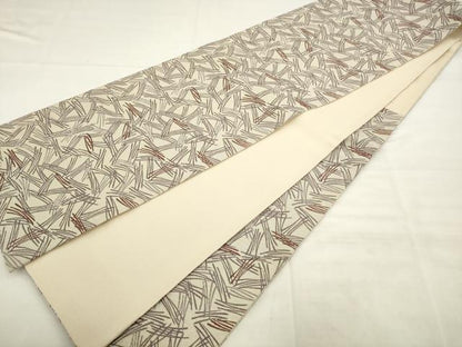 平和屋着物●六通柄袋帯　抽象文様　正絹　逸品　AABM4735pf