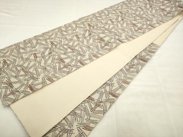 平和屋着物●六通柄袋帯　抽象文様　正絹　逸品　AABM4735pf