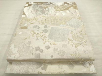 平和屋着物●西陣　川島織物　六通柄　本袋帯　草花文　金銀糸　正絹　逸品　AABM4736pf