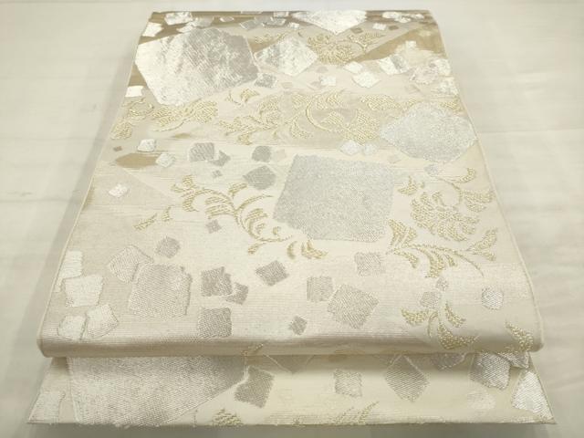 平和屋着物●西陣　川島織物　六通柄　本袋帯　草花文　金銀糸　正絹　逸品　AABM4736pf