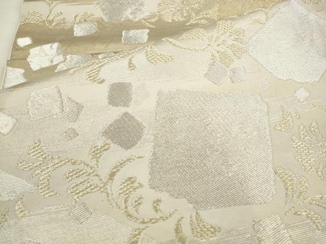 平和屋着物●西陣　川島織物　六通柄　本袋帯　草花文　金銀糸　正絹　逸品　AABM4736pf