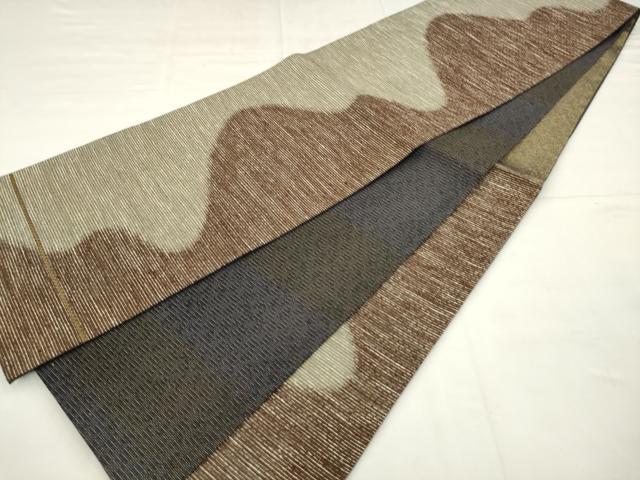 平和屋着物●六通柄袋帯　流水文　金糸　正絹　逸品　AABM4749pf
