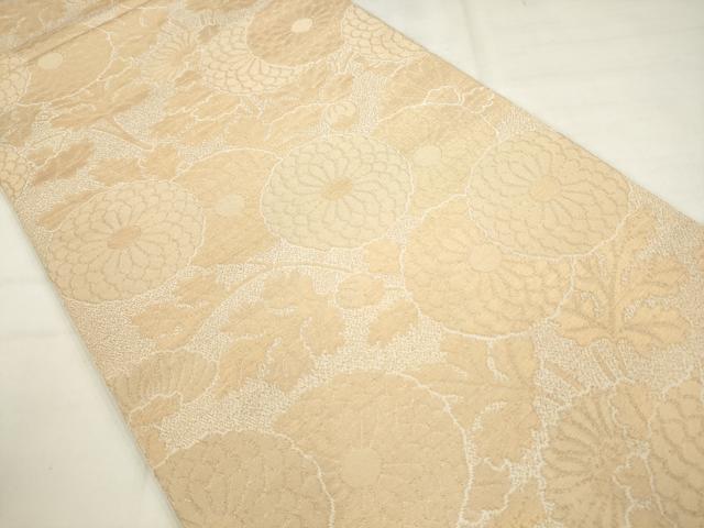 平和屋着物●織物一筋名門　織悦　全通柄　本袋帯　草花文　金糸　正絹　逸品　AABM4751pf