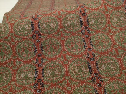 平和屋着物●全通柄九寸開き名古屋帯　円文白虎朱雀錦　正絹　逸品　AABM4777pf