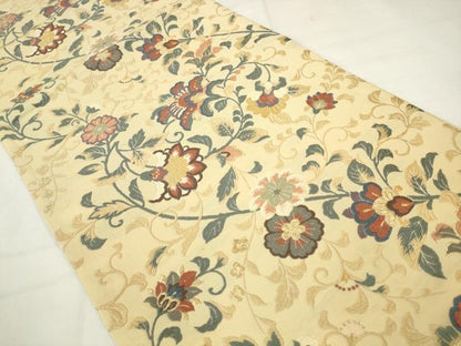 平和屋着物●六通柄袋帯　唐織　みやこ綴　更紗花文　金糸　正絹　逸品　AABM4786pf