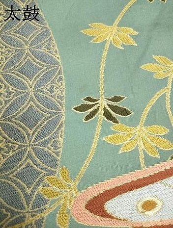 平和屋着物●西陣　白綾苑大庭　六通柄袋帯　花筏　金糸　正絹　逸品　AABM4796pf