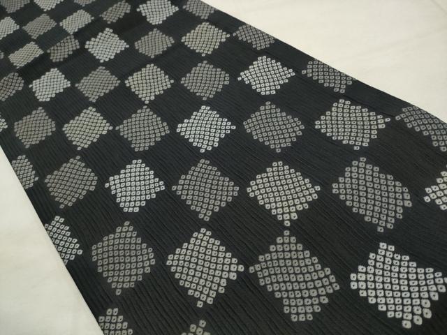 平和屋着物●六通柄京袋帯　市松文様　黒地　AABM4800pf