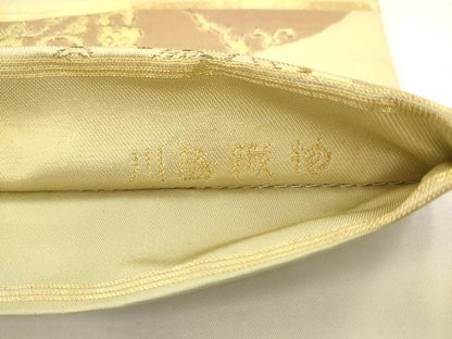 平和屋着物●西陣　川島織物　六通柄　本袋帯　飾花文　金糸　正絹　逸品　AABM4813pf