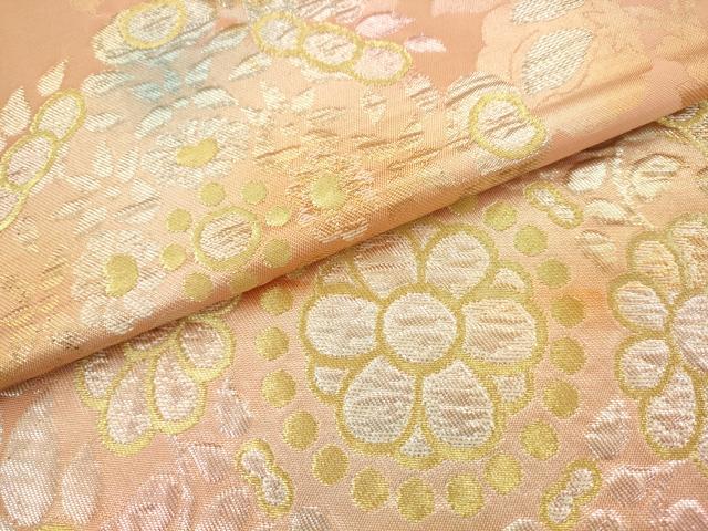 平和屋着物●西陣　川島織物　六通柄　本袋帯　草花丸文　金銀糸　正絹　逸品　AABM4814pf