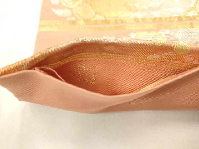 平和屋着物●西陣　川島織物　六通柄　本袋帯　草花丸文　金銀糸　正絹　逸品　AABM4814pf