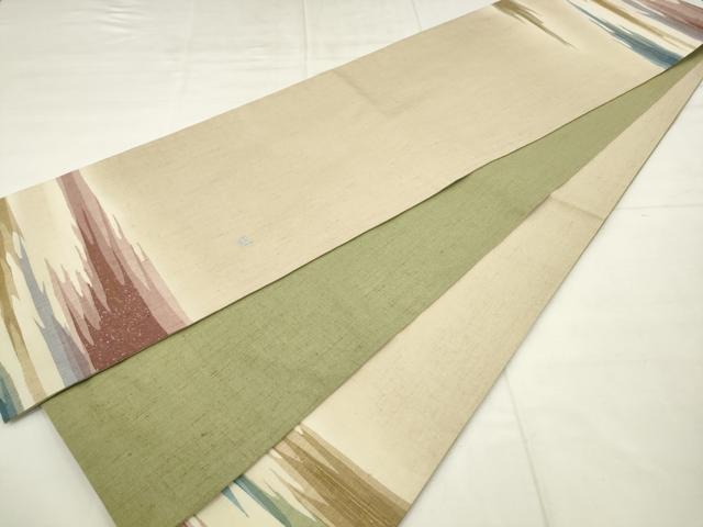 平和屋着物●太鼓柄袋帯　作家物　紬地　霞文　金彩　正絹　逸品　AABM4821pf