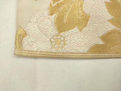 平和屋着物●西陣　川島織物　六通柄　本袋帯　亀甲花文　金糸　正絹　逸品　AABM4827pf