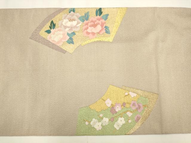 平和屋着物●爪掻き本綴れ　太鼓柄袋帯　地紙重ね花鳥文　金銀糸　正絹　逸品　AABM4836pf