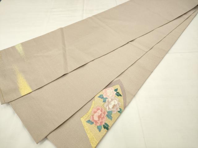 平和屋着物●爪掻き本綴れ　太鼓柄袋帯　地紙重ね花鳥文　金銀糸　正絹　逸品　AABM4836pf