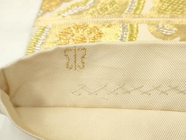 平和屋着物●西陣　川島織物　六通柄　本袋帯　飾花文　金銀糸　正絹　逸品　AABM4853pf