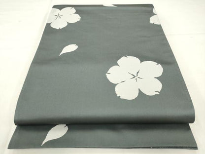 平和屋着物●世界的人形師　辻村寿三郎　ジュサブロー　六通柄袋帯　舞桜文　正絹　逸品　AABM4862pf