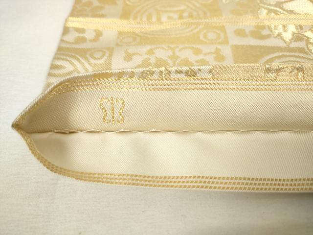 平和屋着物●西陣　川島織物　六通柄　本袋帯　草花文　金糸　正絹　逸品　AABM4865pf