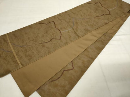 平和屋着物●西陣　川島織物　六通柄　本袋帯　幾何学文様　正絹　逸品　AABM4867pf