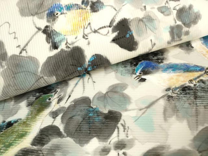 平和屋着物●太鼓柄袋帯　手描き　花鳥文　正絹　逸品　AABM4872pf