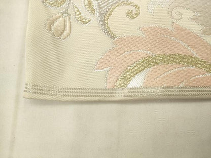 平和屋着物●西陣　川島織物　六通柄　本袋帯　飾花文　金銀糸　正絹　逸品　AABM4876pf