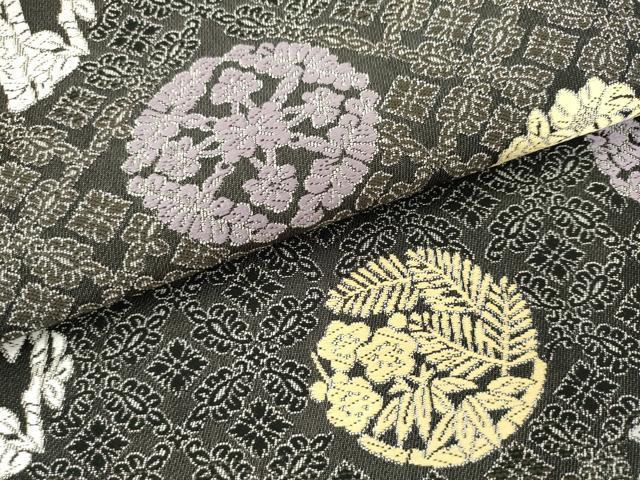 平和屋着物●九寸名古屋帯　唐織　草花丸文　さが美扱い　正絹　逸品　AABM4881pf