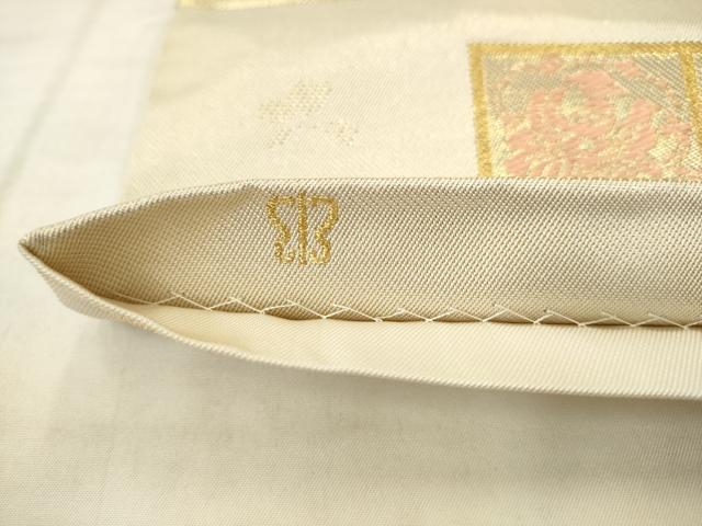 平和屋着物●西陣　川島織物　六通柄　本袋帯　花鳥文　金銀糸　正絹　逸品　AABM4882pf