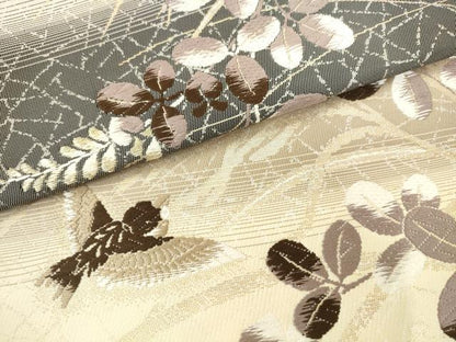 平和屋着物●六通柄袋帯　唐織　花鳥文　金糸　正絹　逸品　AABM4886pf