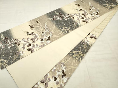 平和屋着物●六通柄袋帯　唐織　花鳥文　金糸　正絹　逸品　AABM4886pf