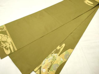 平和屋着物●西陣　川島織物　太鼓柄袋帯　束ね熨斗花文　本金　正絹　逸品　AABM4891pf