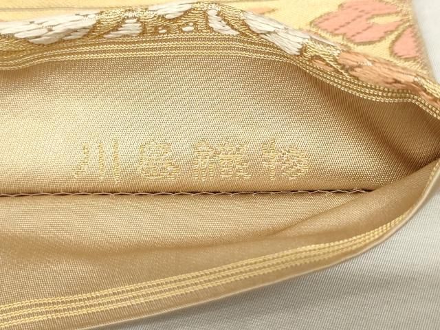 平和屋着物●西陣　川島織物　六通柄　本袋帯　霞取り花菱文　金糸　三越扱い　正絹　逸品　AABM4896pf