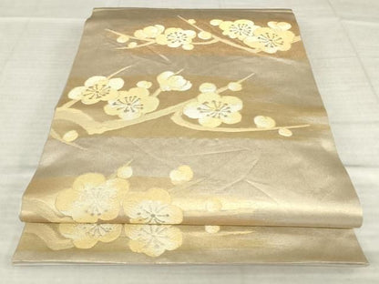 平和屋着物●西陣　川島織物　六通柄　本袋帯　枝梅　金糸　三越扱い　正絹　逸品　AABM4897pf