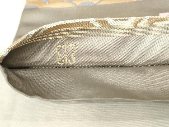 平和屋着物●西陣　川島織物　六通柄　本袋帯　切嵌草花文　金糸　正絹　逸品　AABM4898pf