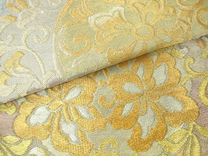 平和屋着物●西陣　川島織物　六通柄　本袋帯　飾花文　金銀糸　正絹　逸品　AABM4907pf