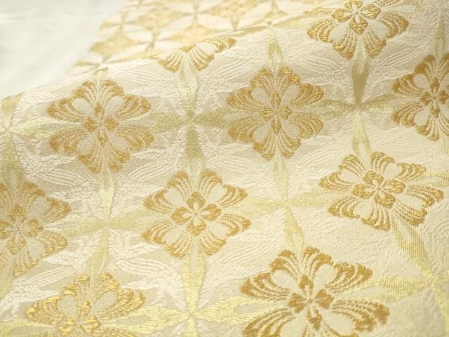 平和屋着物●六通柄袋帯　舞花文　金糸　三越扱い　正絹　逸品　AABM4909pf