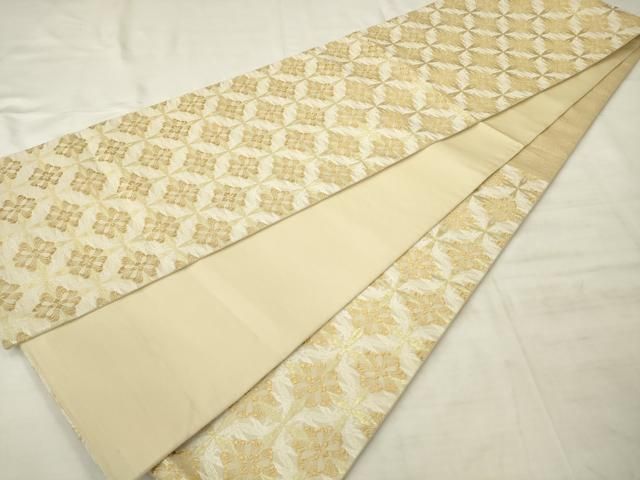 平和屋着物●六通柄袋帯　舞花文　金糸　三越扱い　正絹　逸品　AABM4909pf