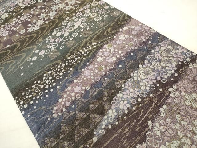 平和屋着物●両面両方向全通柄袋帯　輪奈織　鳥獣花文　金銀糸　さが美扱い　正絹　逸品　AABM4912pf
