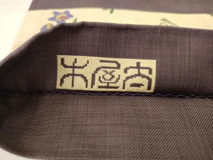 平和屋着物●名門木屋太　今河織物　六通柄袋帯　草花文　正絹　逸品　AABM4915pf