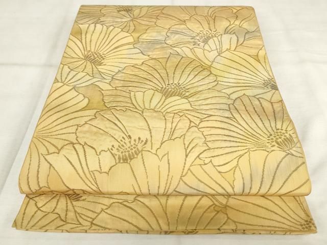 平和屋着物●西陣　川島織物　六通柄　本袋帯　花尽くし　三越扱い　正絹　逸品　AABM4923pf