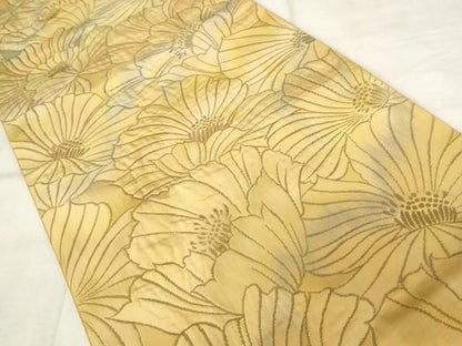 平和屋着物●西陣　川島織物　六通柄　本袋帯　花尽くし　三越扱い　正絹　逸品　AABM4923pf