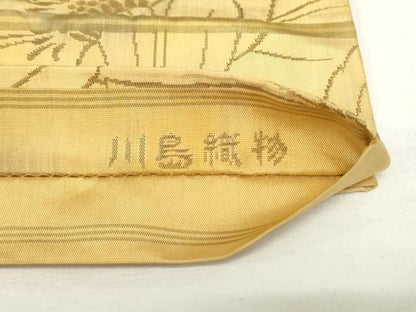 平和屋着物●西陣　川島織物　六通柄　本袋帯　花尽くし　三越扱い　正絹　逸品　AABM4923pf