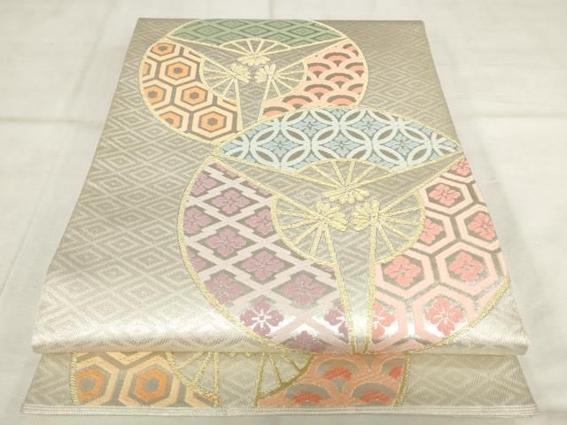 平和屋着物●西陣　川島織物　六通柄　本袋帯　唐織　吉祥文　金銀糸　正絹　逸品　AABM4924pf