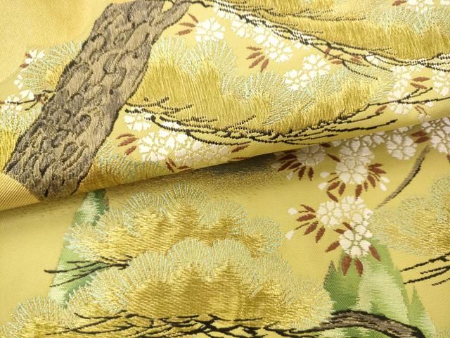 平和屋着物●西陣　川島織物　六通柄　本袋帯　風景花文　金銀糸　正絹　逸品　AABM4951pf