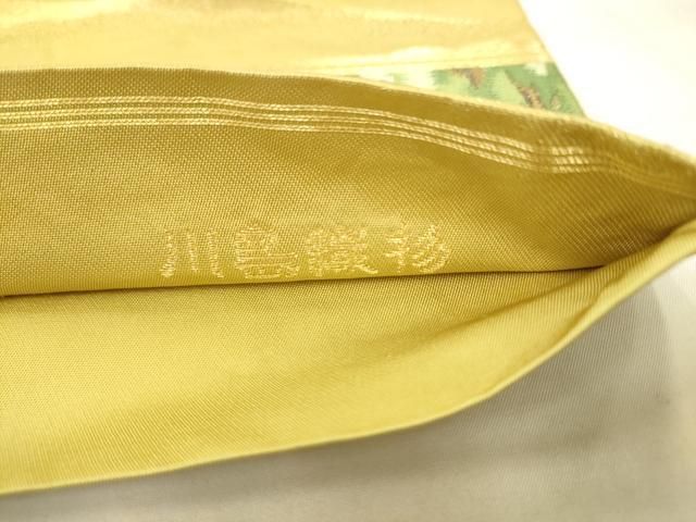 平和屋着物●西陣　川島織物　六通柄　本袋帯　風景花文　金銀糸　正絹　逸品　AABM4951pf