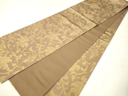平和屋着物●澤屋重兵衛　六通柄袋帯　更紗花文　金糸　正絹　逸品　AABM4961pf